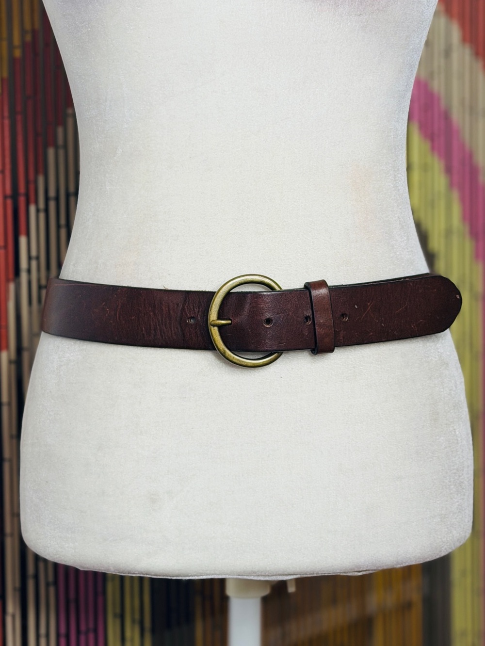 90s GAP Made in USA Leather Brass Buckle Belt